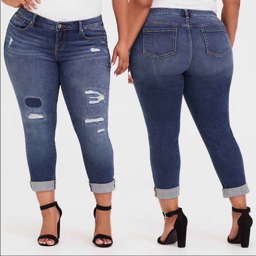 Torrid Boyfriend High Waist Distressed Skinny Jean